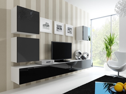 Attēls no Cama Living room cabinet set VIGO 22 white/black gloss