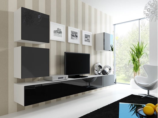 Изображение Cama Living room cabinet set VIGO 22 white/black gloss