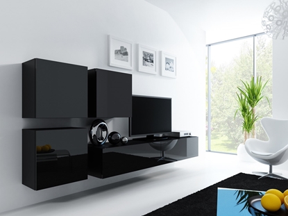 Attēls no Cama Living room cabinet set VIGO 23 black/black gloss