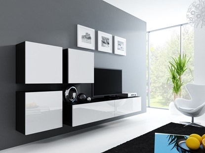 Picture of Cama Living room cabinet set VIGO 23 black/white gloss