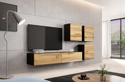 Picture of Cama living room cabinet set VIGO 23 black/wotan oak