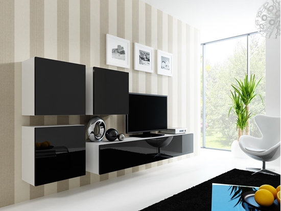 Picture of Cama Living room cabinet set VIGO 23 white/black gloss