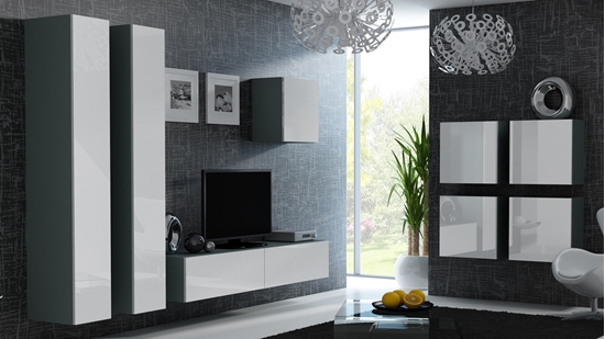 Изображение Cama Living room cabinet set VIGO 24 grey/white gloss