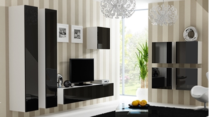 Picture of Cama Living room cabinet set VIGO 24 white/black gloss