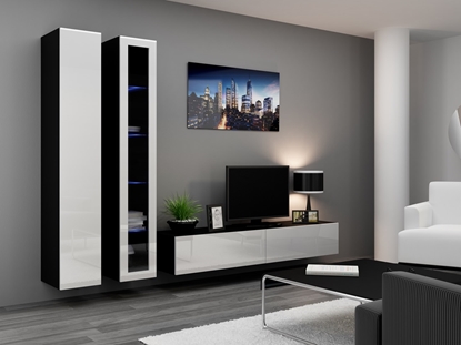 Attēls no Cama Living room cabinet set VIGO 3 black/white gloss