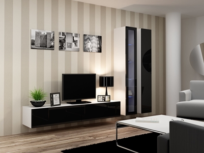 Attēls no Cama Living room cabinet set VIGO 3 white/black gloss