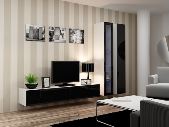 Изображение Cama Living room cabinet set VIGO 3 white/black gloss