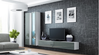 Picture of Cama Living room cabinet set VIGO 3 white/grey gloss