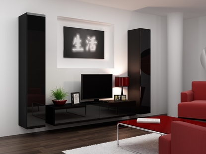 Attēls no Cama Living room cabinet set VIGO 4 black/black gloss