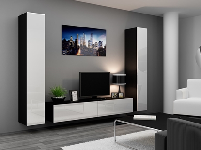 Attēls no Cama Living room cabinet set VIGO 4 black/white gloss