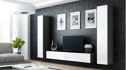 Attēls no Cama Living room cabinet set VIGO 4 grey/white gloss