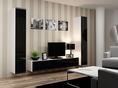 Attēls no Cama Living room cabinet set VIGO 4 white/black gloss