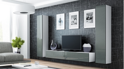 Attēls no Cama Living room cabinet set VIGO 4 white/grey gloss