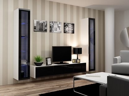 Attēls no Cama Living room cabinet set VIGO 5 white/black gloss