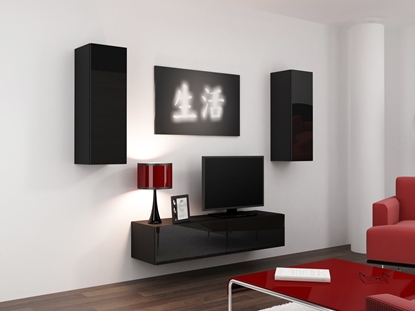 Picture of Cama Living room cabinet set VIGO 7 black/black gloss