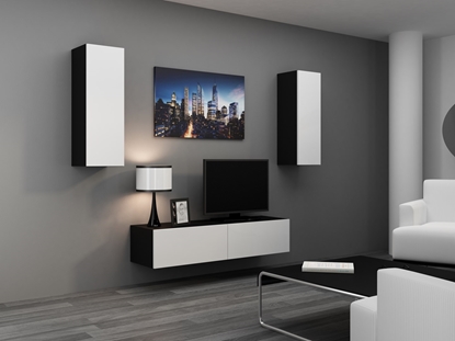 Attēls no Cama Living room cabinet set VIGO 7 black/white gloss