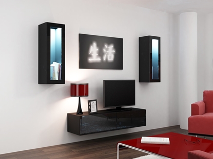 Attēls no Cama Living room cabinet set VIGO 8 black/black gloss