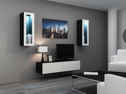 Attēls no Cama Living room cabinet set VIGO 8 black/white gloss