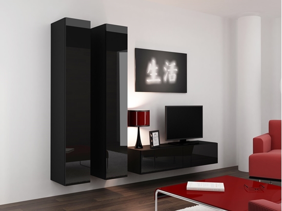 Picture of Cama Living room cabinet set VIGO 9 black/black gloss
