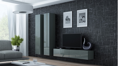 Attēls no Cama Living room cabinet set VIGO 9 grey/grey gloss