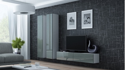 Attēls no Cama Living room cabinet set VIGO 9 white/grey gloss