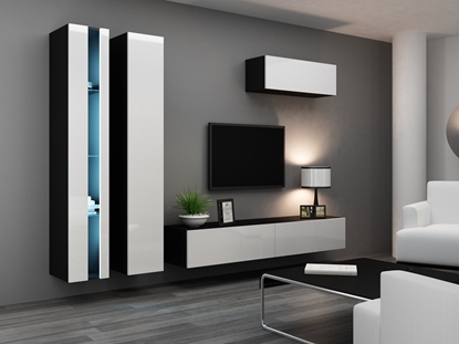 Attēls no Cama Living room cabinet set VIGO NEW 1 black/white gloss