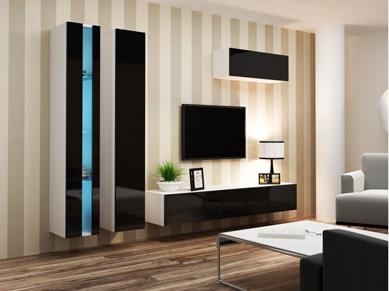 Picture of Cama Living room cabinet set VIGO NEW 1 white/black gloss