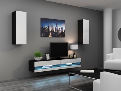 Attēls no Cama Living room cabinet set VIGO NEW 10 black/white gloss