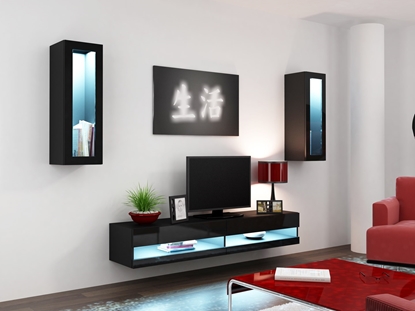 Attēls no Cama Living room cabinet set VIGO NEW 11 black/black gloss