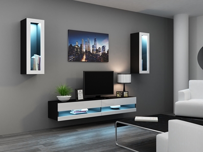 Attēls no Cama Living room cabinet set VIGO NEW 11 black/white gloss