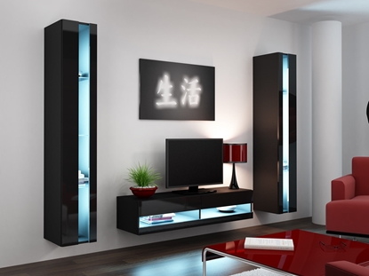 Attēls no Cama Living room cabinet set VIGO NEW 12 black/black gloss