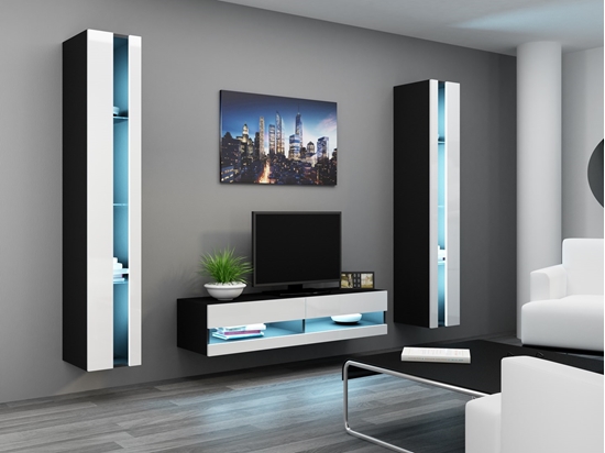 Picture of Cama Living room cabinet set VIGO NEW 12 black/white gloss