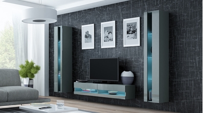 Attēls no Cama Living room cabinet set VIGO NEW 12 grey/grey gloss