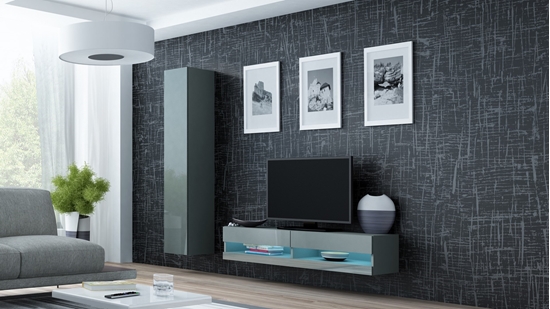 Изображение Cama Living room cabinet set VIGO NEW 13 grey/grey gloss