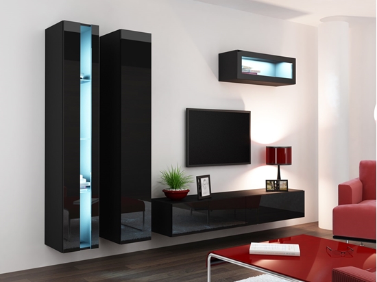 Picture of Cama Living room cabinet set VIGO NEW 2 black/black gloss