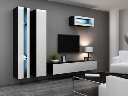 Attēls no Cama Living room cabinet set VIGO NEW 2 black/white gloss