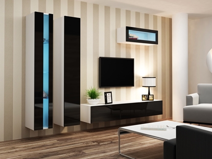 Attēls no Cama Living room cabinet set VIGO NEW 2 white/black gloss