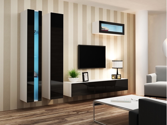 Picture of Cama Living room cabinet set VIGO NEW 2 white/black gloss
