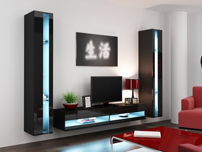 Attēls no Cama Living room cabinet set VIGO NEW 3 black/black gloss