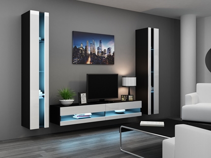 Attēls no Cama Living room cabinet set VIGO NEW 3 black/white gloss