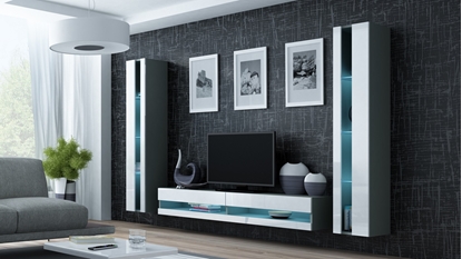 Attēls no Cama Living room cabinet set VIGO NEW 3 grey/white gloss