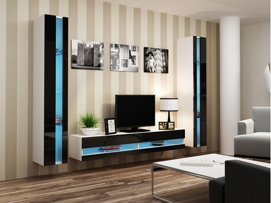 Picture of Cama Living room cabinet set VIGO NEW 3 white/black gloss