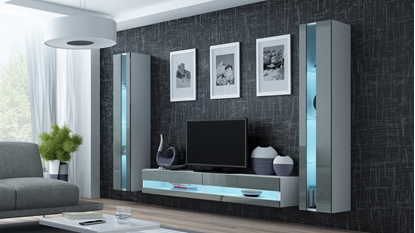 Attēls no Cama Living room cabinet set VIGO NEW 3 white/grey gloss