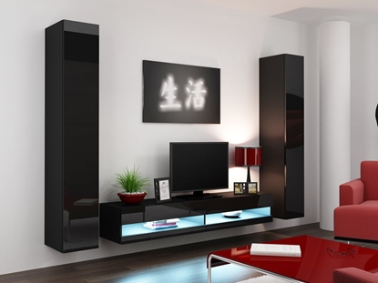 Изображение Cama Living room cabinet set VIGO NEW 4 black/black gloss