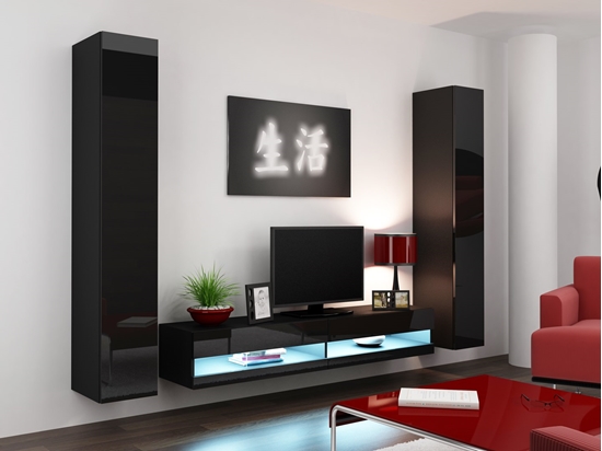 Picture of Cama Living room cabinet set VIGO NEW 4 black/black gloss