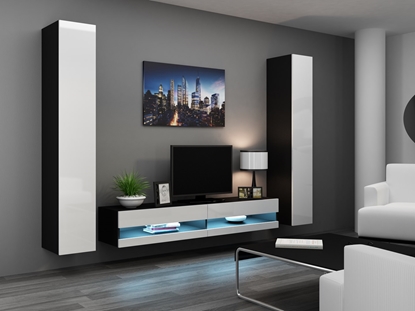 Изображение Cama Living room cabinet set VIGO NEW 4 black/white gloss