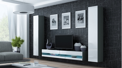 Attēls no Cama Living room cabinet set VIGO NEW 4 grey/white gloss