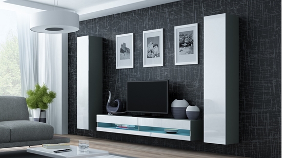 Picture of Cama Living room cabinet set VIGO NEW 4 grey/white gloss