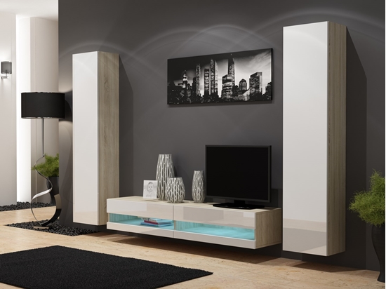 Picture of Cama Living room cabinet set VIGO NEW 4 sonoma/white gloss