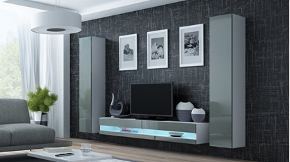 Attēls no Cama Living room cabinet set VIGO NEW 4 white/grey gloss